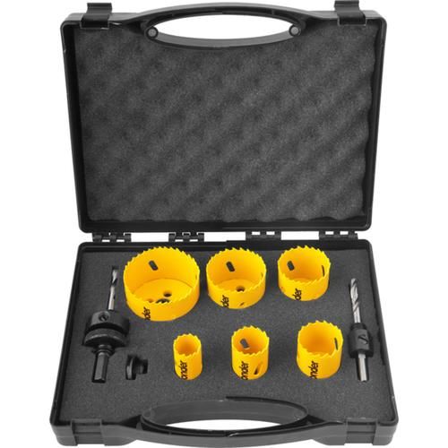 Jogo de serras copo bimetal em aço rápido com 9 peças - SCV 300 Jogo de serras copo bimetal em aço rápido com 9 peças - SCV 300