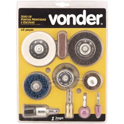 Jogo de pontas montadas e escova com 10 peas