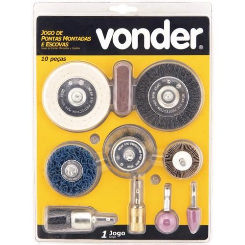 Jogo de pontas montadas e escova com 10 peas
