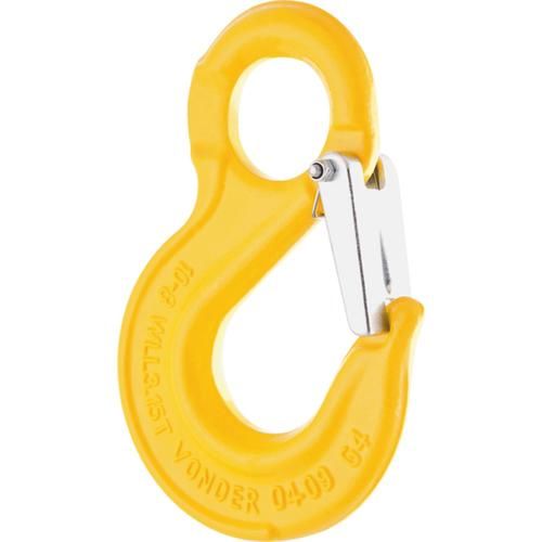 Gancho de aço com olhal e trava Gancho de aço com olhal e trava