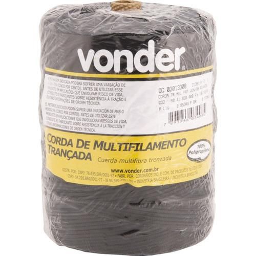 Corda multifilamento 2,0 mm preta rolo com 408 metros