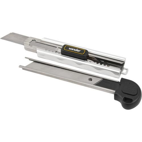 Estilete largo em alumínio 18 mm com 5 lâminas - ES918 Estilete largo em alumínio 18 mm com 5 lâminas - ES918