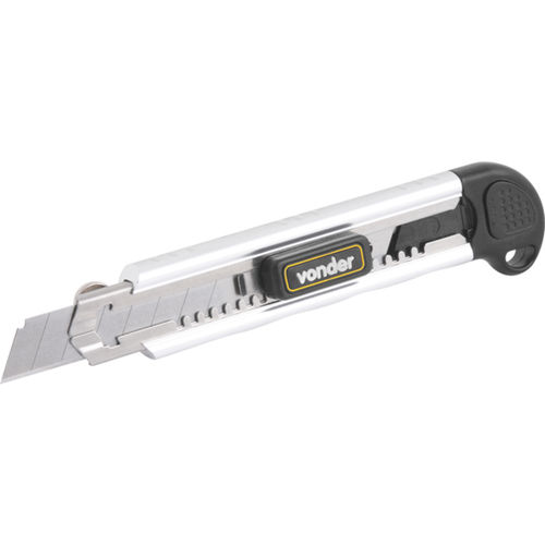 Estilete largo em alumínio 18 mm com 5 lâminas - ES918 Estilete largo em alumínio 18 mm com 5 lâminas - ES918