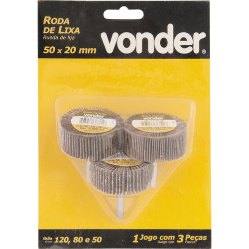 Jogo de rodas de lixa 50 mm x 20 mm com 3 peas