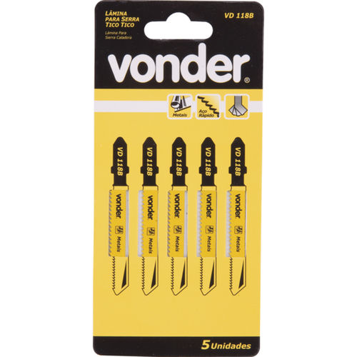 L�mina serra tico tico 75 mm 21 dentes para metal 5 pe�as 