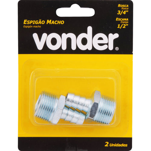 Espigão macho rosca de 3/4 Espigão macho rosca de 3/4