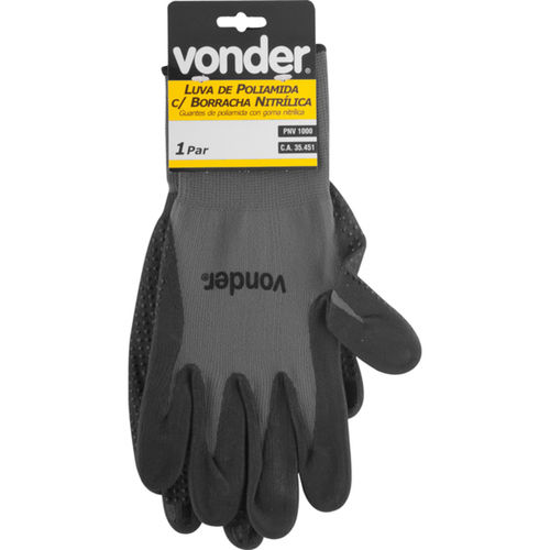 Luva de poliamida com borracha nitrlica  tamanho 10 -  PNV 1000