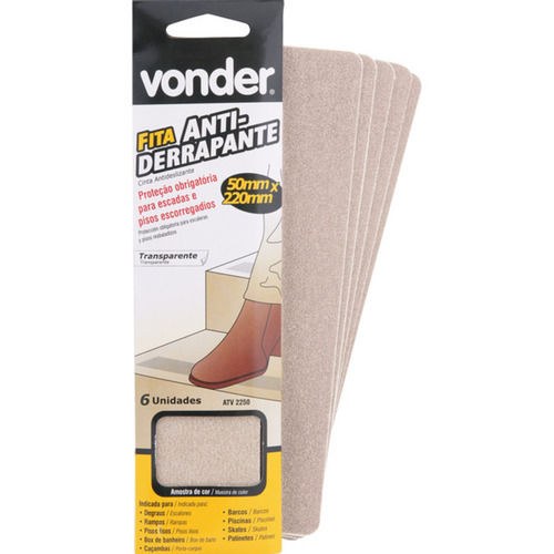 Fita adesiva antiderrapante com 6 peas transparente