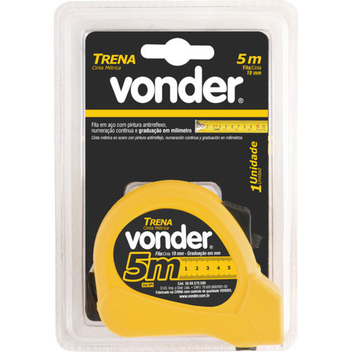 Trena com fita de ao 19 mm x 5 m com trava 