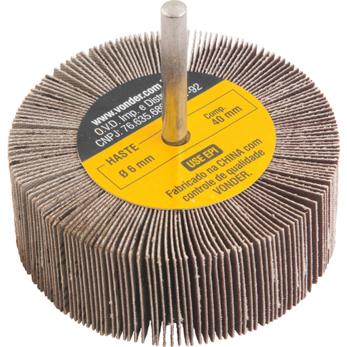 Roda de lixa 80 mm x 30 mm com haste gr�o 220 