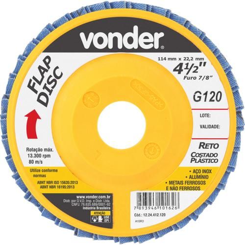 Disco de lixa flap disc reto 4 1/2
