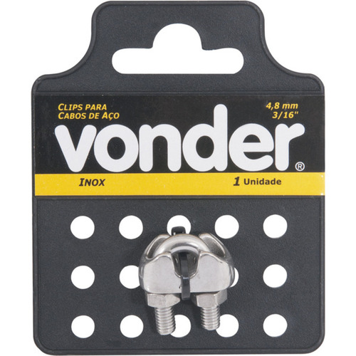 Clips para cabo de aço em aço inox 3/16 Clips para cabo de aço em aço inox 3/16