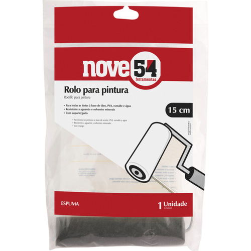 Rolo de espuma para pintura 15 cm com suporte
