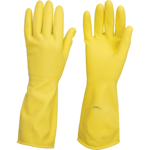 Luva de látex antiderrapante com forro amarela P Luva de látex antiderrapante com forro amarela P