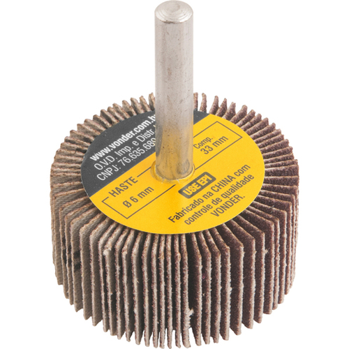 Roda de lixa 40 x 20 mm com haste grão 120 Roda de lixa 40 x 20 mm com haste grão 120