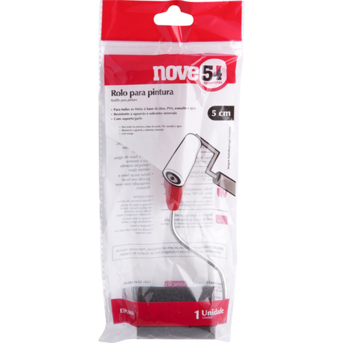 Rolo de espuma para pintura de 5 cm com suporte