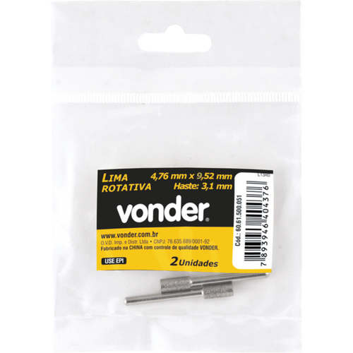 Lima rotativa para microrretífica 4,7 x 9,5 mm com 2 peças Lima rotativa para microrretífica 4,7 x 9,5 mm com 2 peças