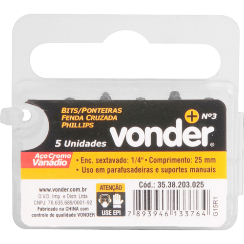 Bits phillips n� 3 x 25 mm encaixe �