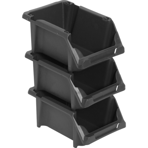 Gaveta pl�stica para estante n� 3 preta modelo pr�tico