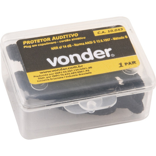 Protetor auditivo de copolmero tipo plug