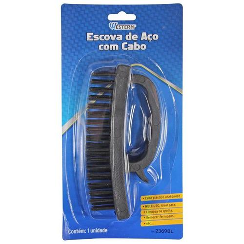 Escova de a�o manual com cabo