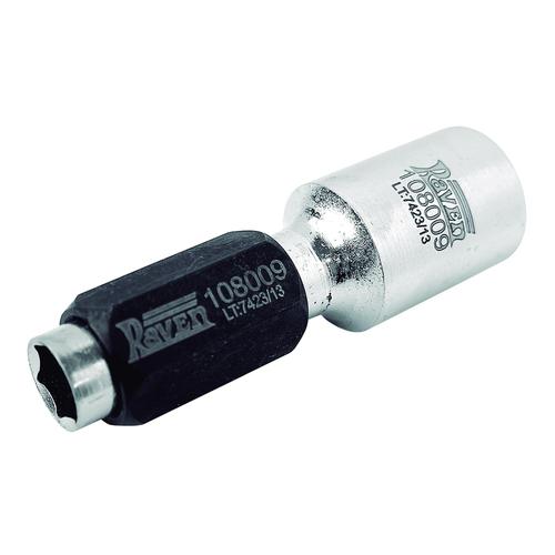 Conjunto com soquete longo sextavado de 10 mm com encaixe de 1/2