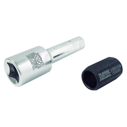 Conjunto com soquete longo sextavado de 10 mm com encaixe de 1/2