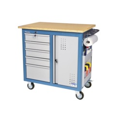 Bancada móvel com tampo em madeira - CR-25 Bancada móvel com tampo em madeira - CR-25