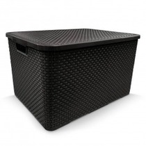 Caixa organizadora com tampa 15 litros - Rattan