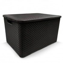 Caixa organizadora com tampa 40 litros - Rattan