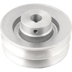 Polia de alumnio 2 canais perfil B 120 mm com furo de 3/4