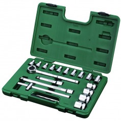 Jogo de soquete estriados de 10 a 32 mm encaixe 1/2