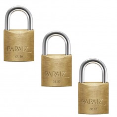 Kit 3 cadeados em lato de 20 mm - CR20