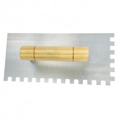 Desempenadeira em a�o dentada com cabo de madeira 12 x 25,5 cm