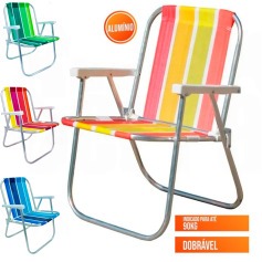 Cadeira de praia varanda alta em alumnio - CAD0047