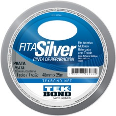 Fita adesiva reforçada 48 mm X 25 m prata - SILVER Fita adesiva reforçada 48 mm X 25 m prata - SILVER