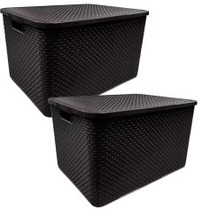 Kit 2 Caixas organizadoras com tampa 7 litros - Rattan Kit 2 Caixas organizadoras com tampa 7 litros - Rattan