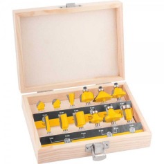 Jogo de fresas para madeira haste 6 mm com 12 peças Jogo de fresas para madeira haste 6 mm com 12 peças