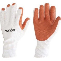 Luva de malha com l�tex laranja