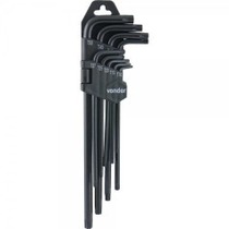 Jogo de chave hexalobular T10 a T50 com 9 pe�as