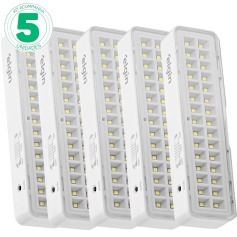 Kit 5 Luminrias de emergncia 30 Leds branca