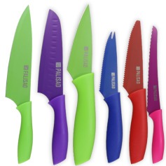 Jogo de facas coloridas inox para cozinha 6 peças - 7914155 Jogo de facas coloridas inox para cozinha 6 peças - 7914155