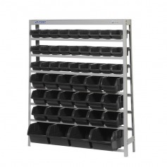 Estante metálica com 49 gavetas medidas diversas preta - EF49P Estante metálica com 49 gavetas medidas diversas preta - EF49P