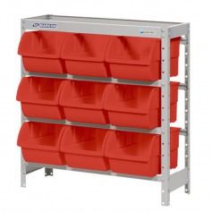 Estante metálica com 9 gavetas n° 7 vermelha - EF9/7V Estante metálica com 9 gavetas n° 7 vermelha - EF9/7V