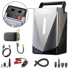 Auxiliar de partida port�til a bateria com compressor integrado e acess�rios - BOM-8910