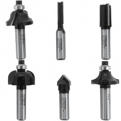 Jogo de fresas para madeira 8 mm com 6 peças 21129 - RZ-ACT06 Jogo de fresas para madeira 8 mm com 6 peças 21129 - RZ-ACT06