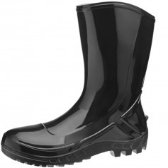 Bota de PVC imperme�vel cano m�dio sem forro preto - Vulcaflex