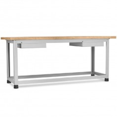 Bancada desmontvel com 2 gavetas e tampo em compensado pinus envernizado - BM-E