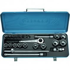 Jogo de soquetes estriados 12 a 32 mm encaixe 1/2