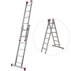 Escada de alum�nio extens�vel 1,85 x 2,62 m 2 x 6 degraus - ESC0615